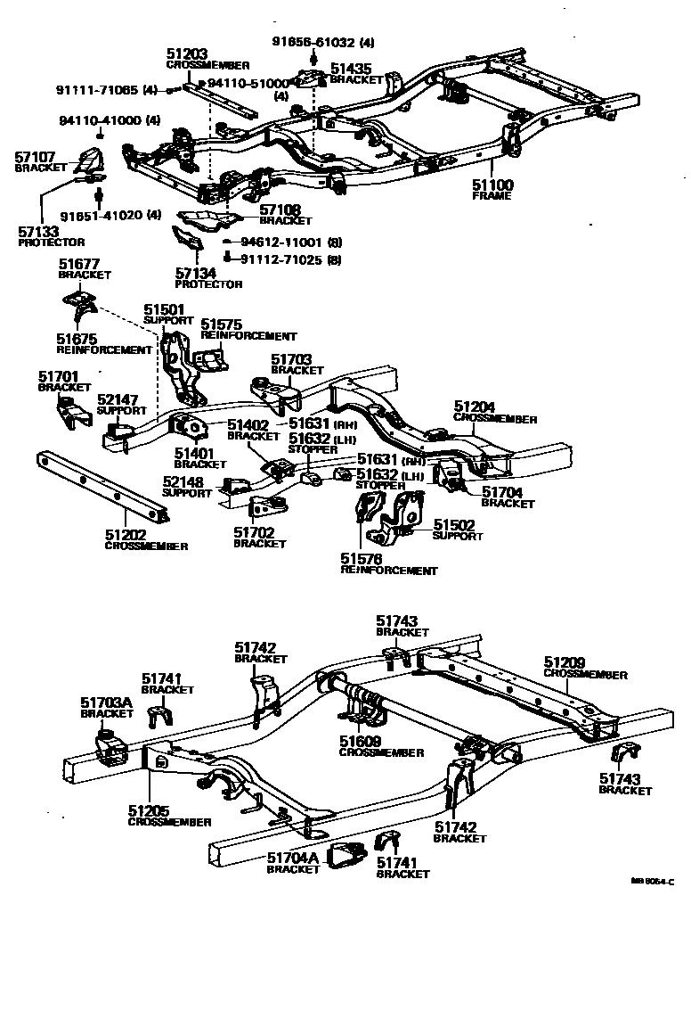 Toyota HILUX 车架 EPC diagram — MB8054C