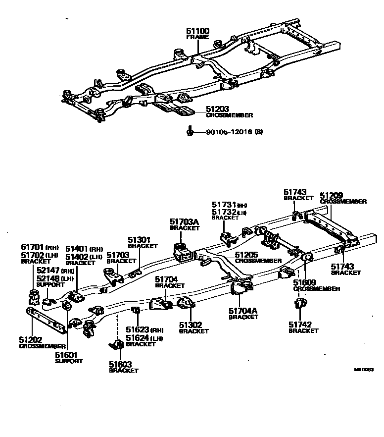 Toyota HILUX 车架 EPC diagram — MBD063