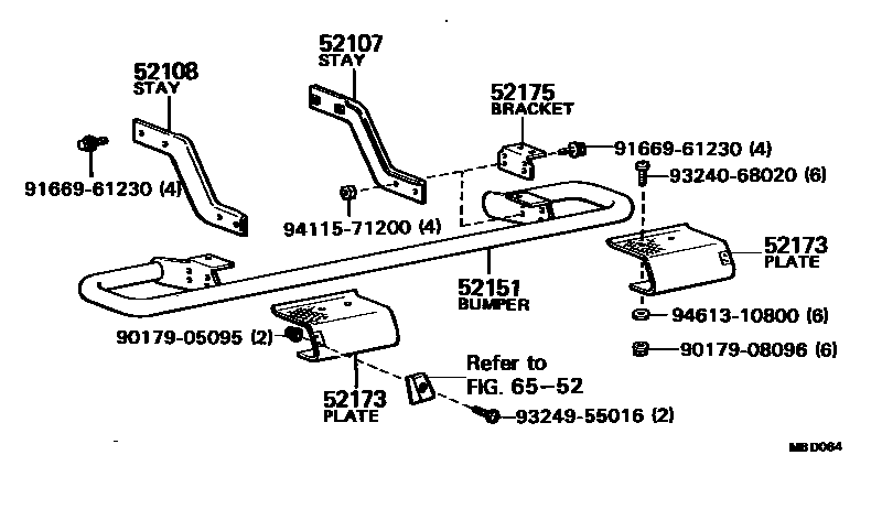 Toyota HILUX 后保险杠及附件 EPC diagram — MBD064