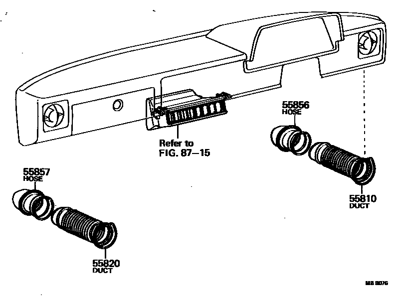 Toyota HILUX 前通风装置 EPC diagram — MB8076