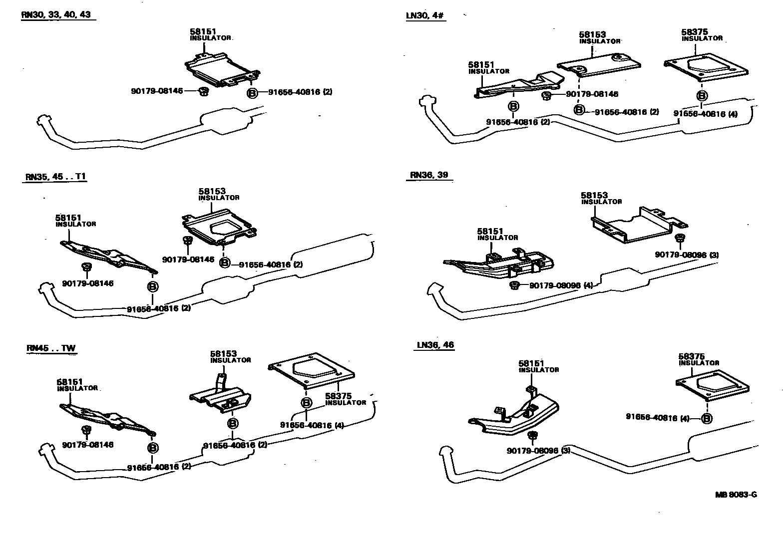 Toyota HILUX 地板隔热垫 EPC diagram — MB8083G