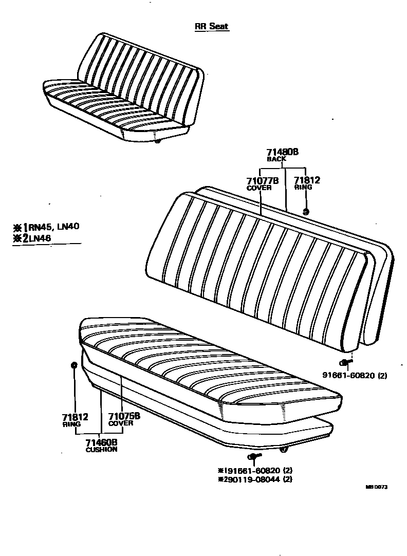 Toyota HILUX 座椅和座椅滑轨 EPC diagram — MBD073