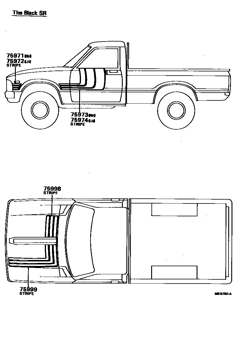 Toyota HILUX 车身镶条 EPC diagram — MBB750A