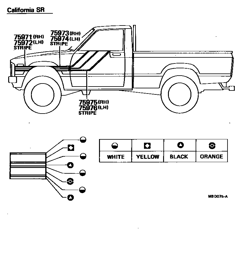 Toyota HILUX 车身镶条 EPC diagram — MBD075A
