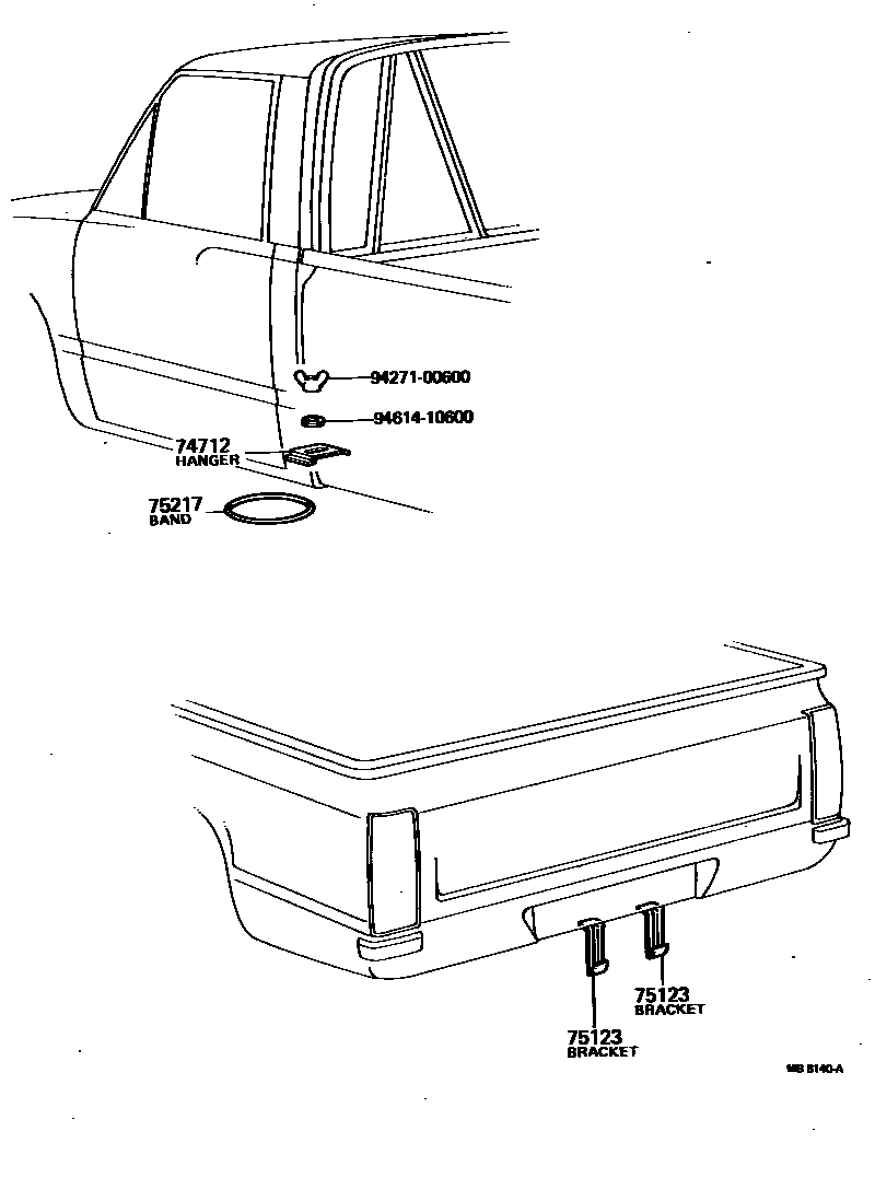 Toyota HILUX 工具箱和牌照支架 EPC diagram — MB8140A