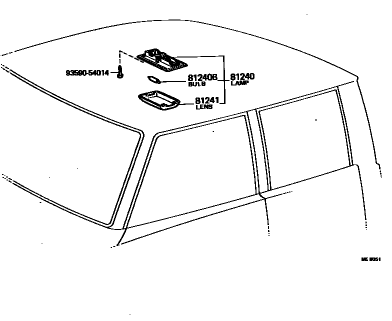 Toyota HILUX 车内灯 EPC diagram — MEB051