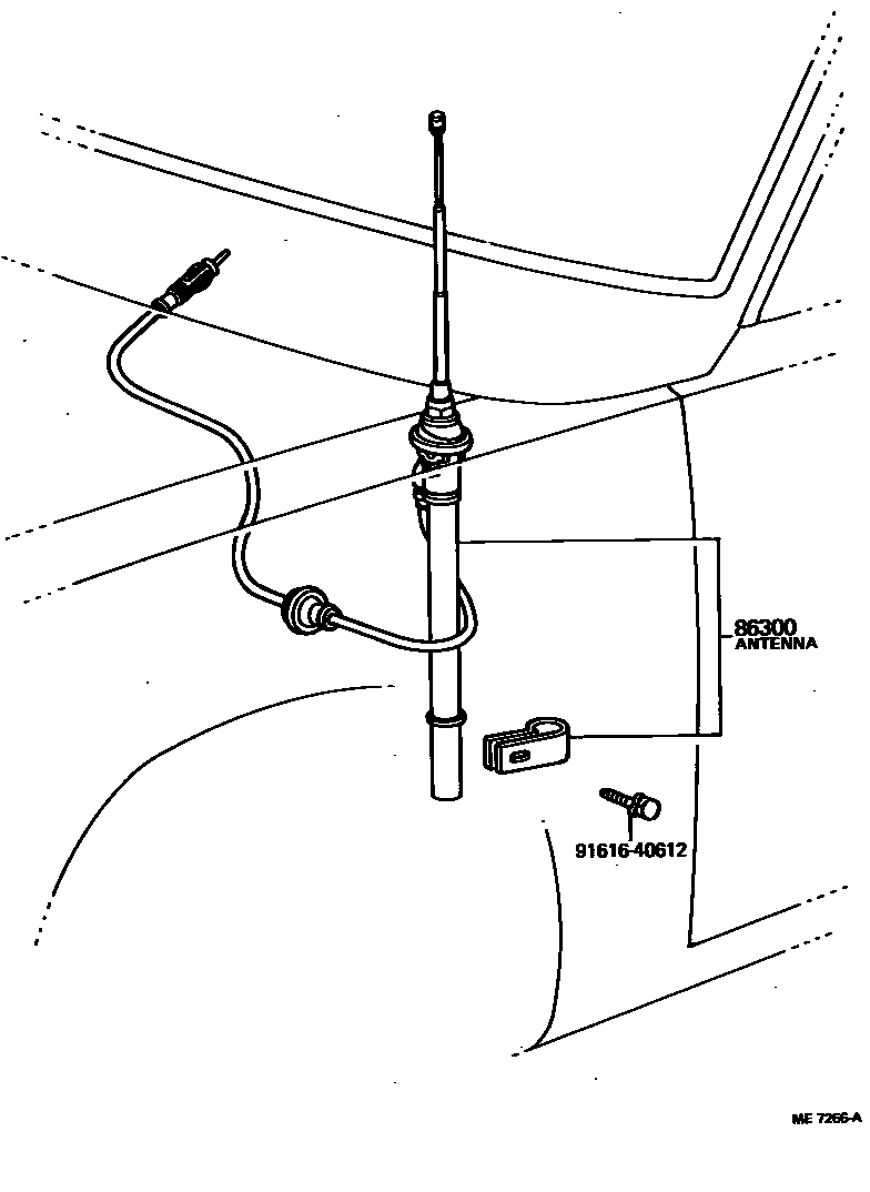 Toyota HILUX antenna EPC diagram — ME7266A