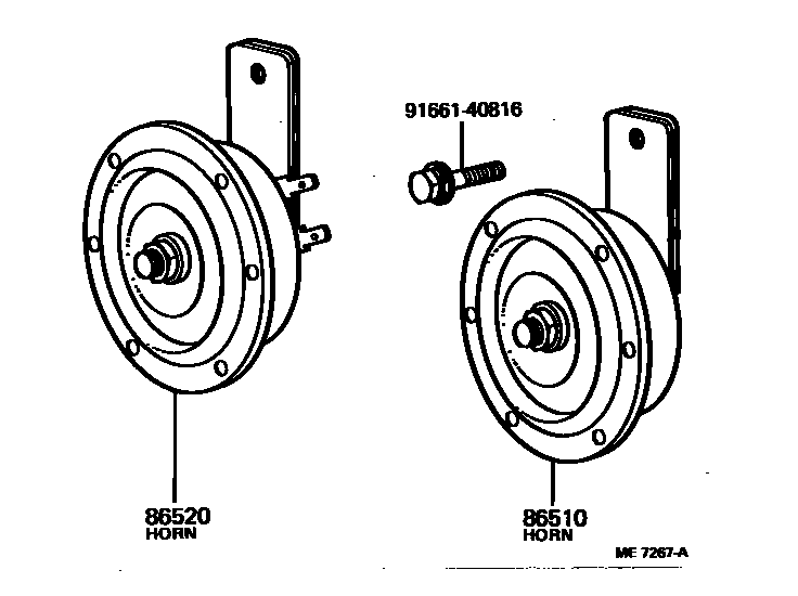 Toyota HILUX 喇叭 EPC diagram — ME7267A