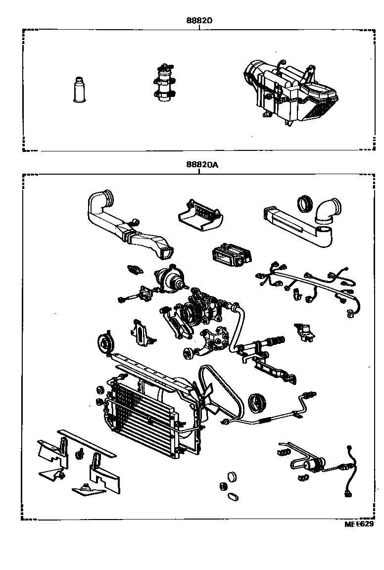 Toyota HILUX 暖风和空调系统 - 组件 EPC diagram — MEE629