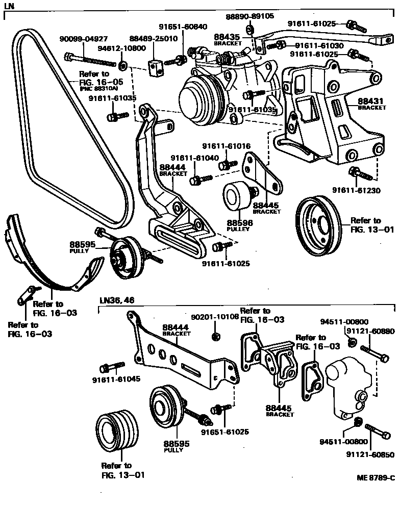 Toyota HILUX Heating & Air Conditioning - Compressor EPC diagram — ME8789C