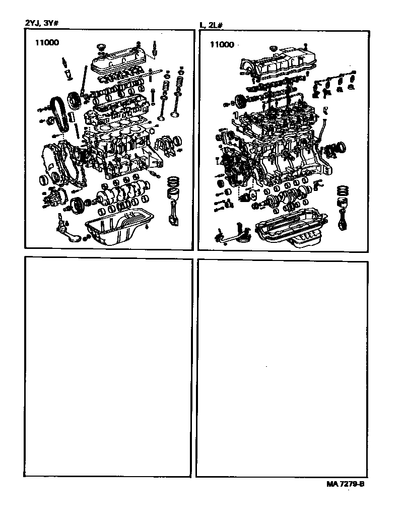 Toyota HILUX Partial Engine Assembly EPC diagram — MA7279B