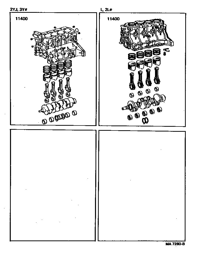 Toyota HILUX Short Block Assembly EPC diagram — MA7280B