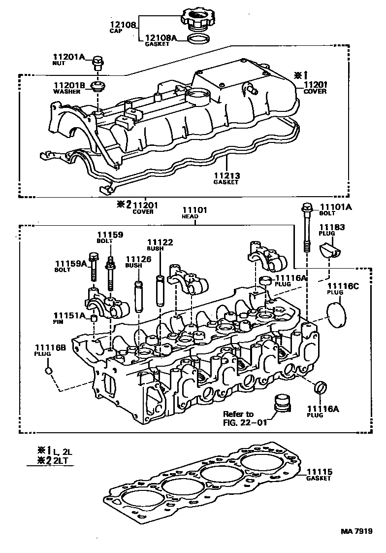 Toyota HILUX Cylinder Head EPC diagram — MA7919