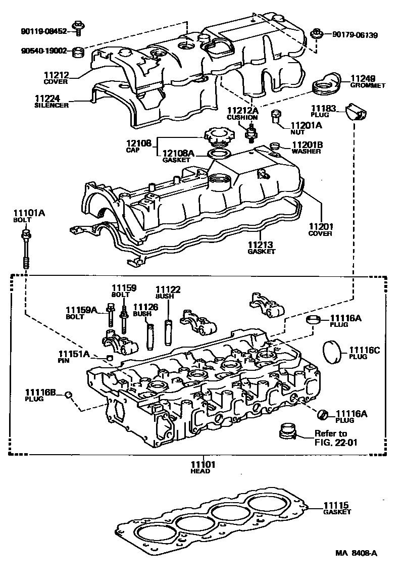 Toyota HILUX Cylinder Head EPC diagram — MA8408A