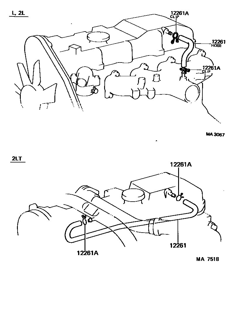 Toyota HILUX Ventilation Hose EPC diagram — MA7518