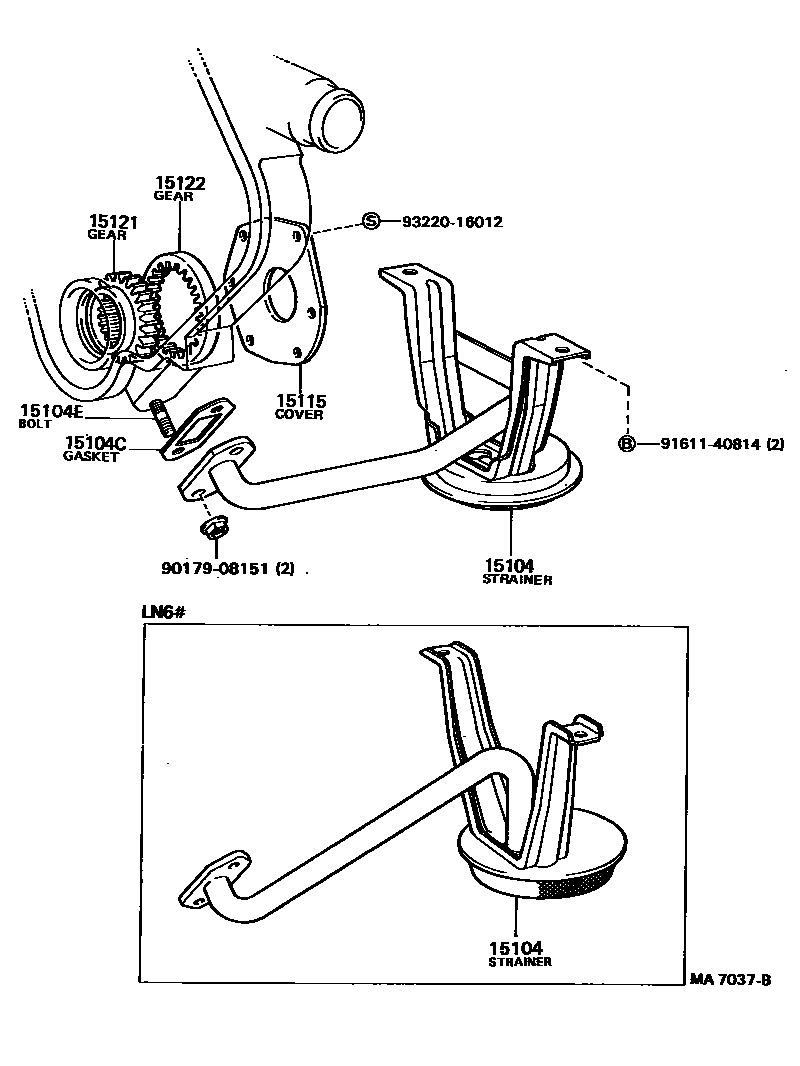 Toyota HILUX Engine Oil Pump EPC diagram — MA7037B
