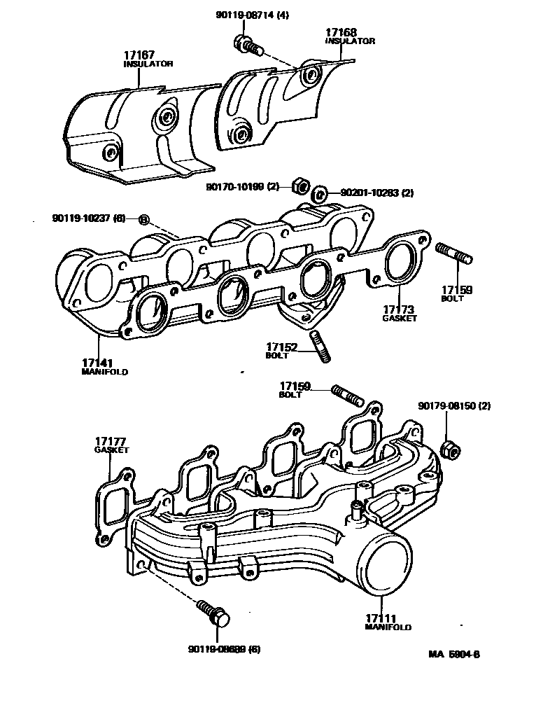 Toyota HILUX Manifold EPC diagram — MA5904B