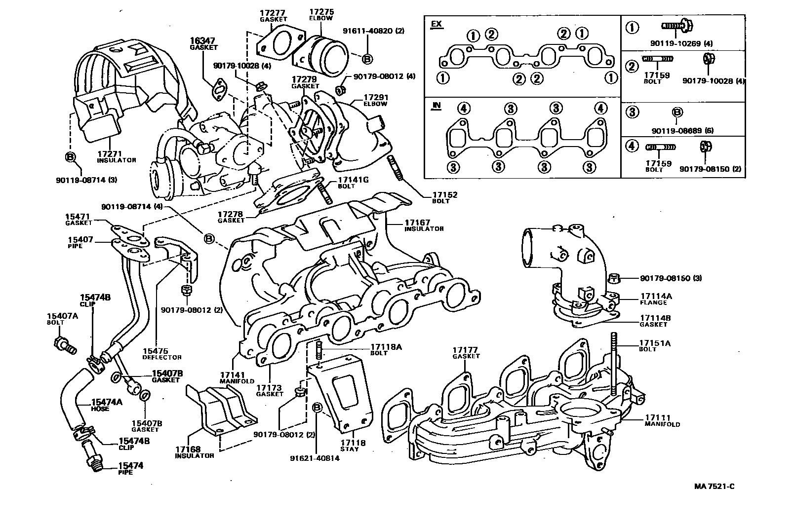 Toyota HILUX Manifold EPC diagram — MA7521C