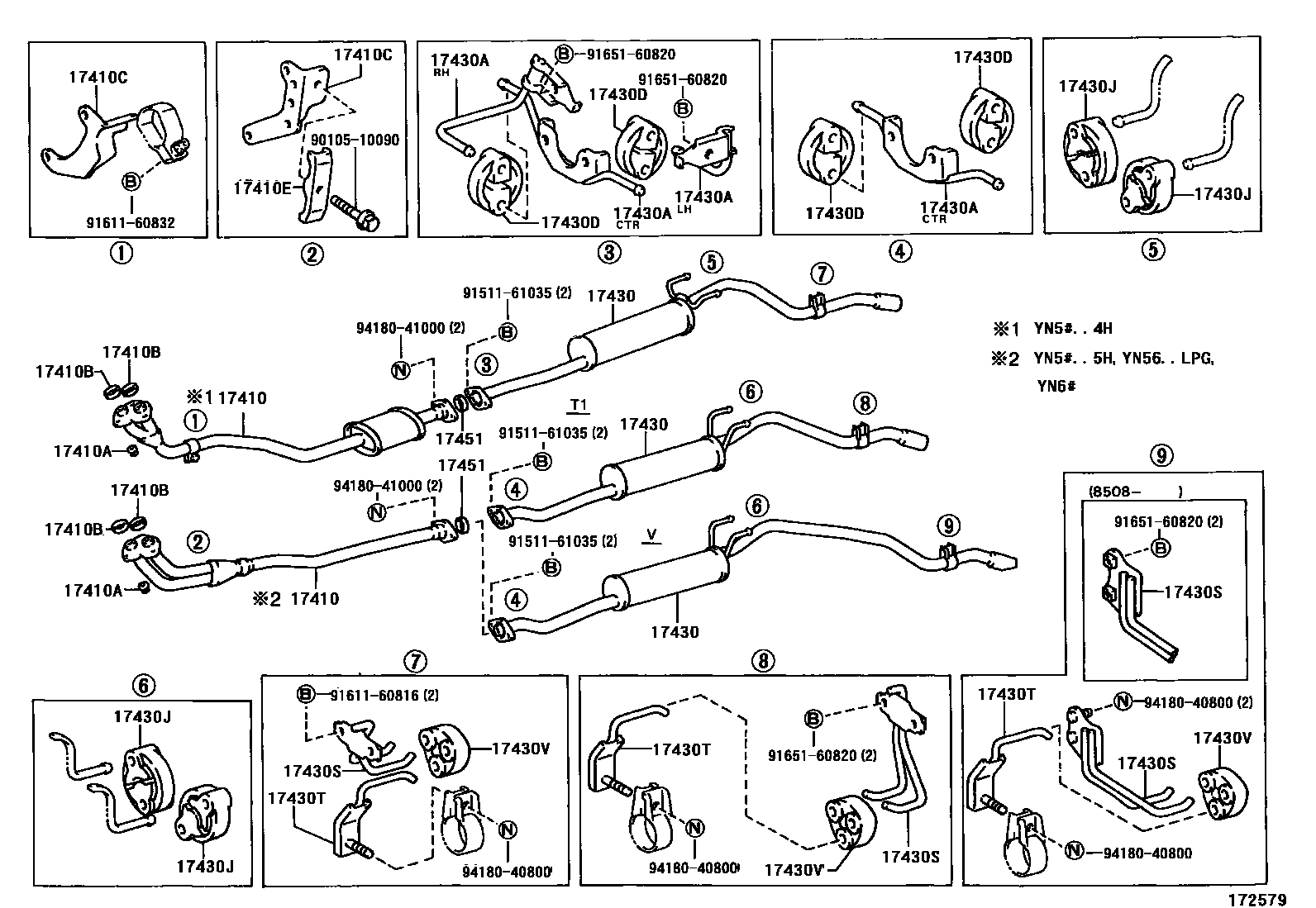 Toyota HILUX Exhaust Pipe EPC diagram — 172579