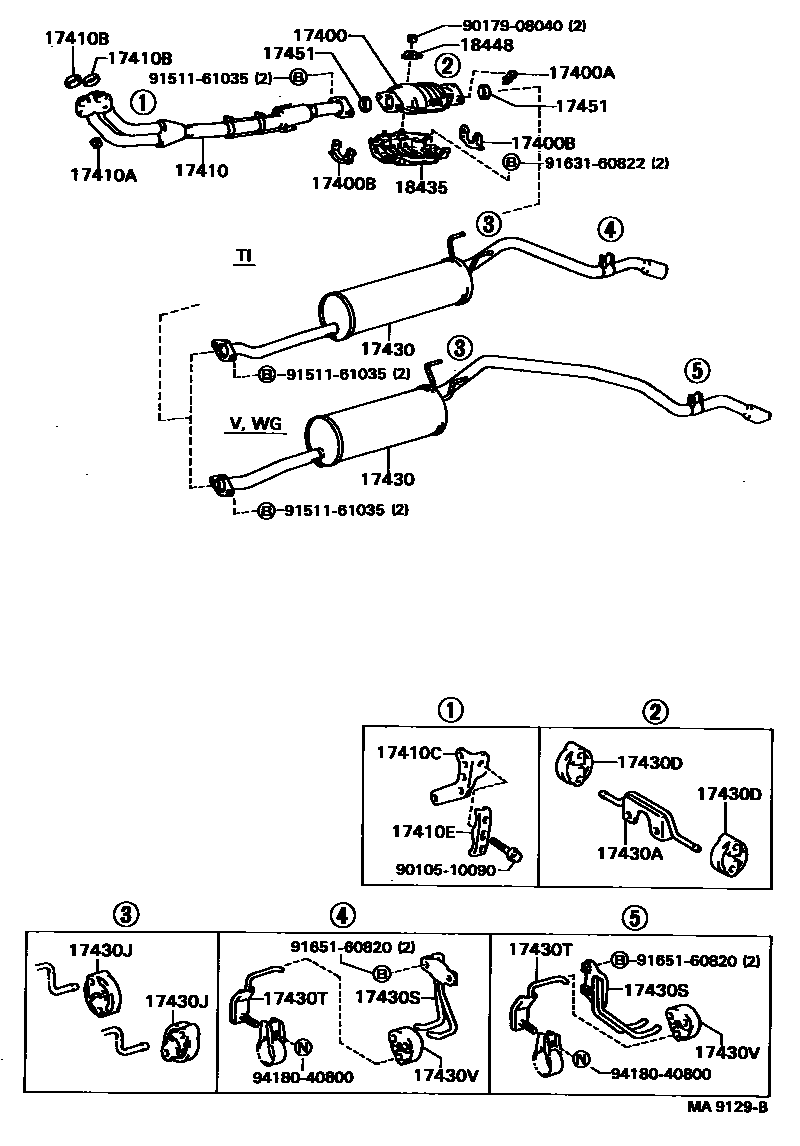 Toyota HILUX Exhaust Pipe EPC diagram — MA9129B