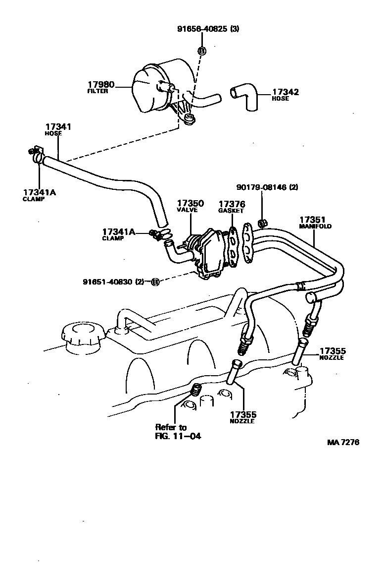 Toyota HILUX 歧管喷气系统 EPC diagram — MA7276