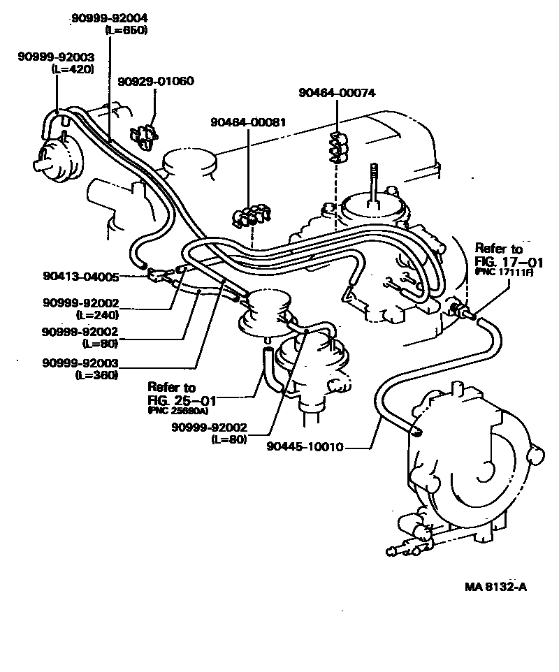 Toyota HILUX vacuum tube EPC diagram — MA8132A