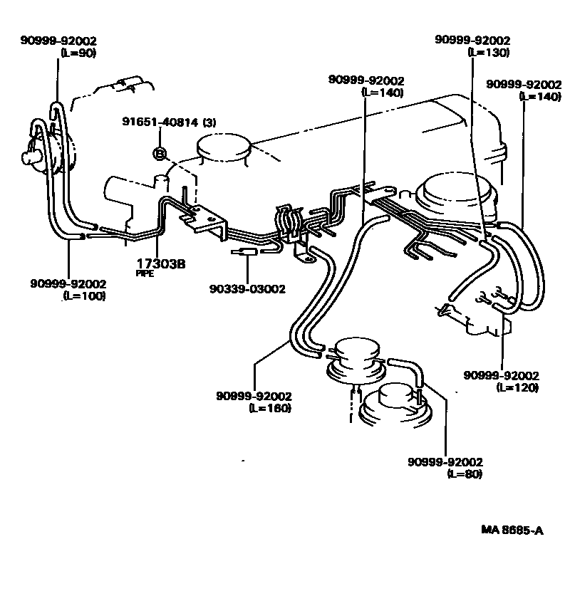 Toyota HILUX vacuum tube EPC diagram — MA8685A