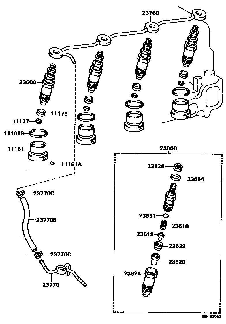Toyota HILUX 喷油嘴 EPC diagram — MF3284