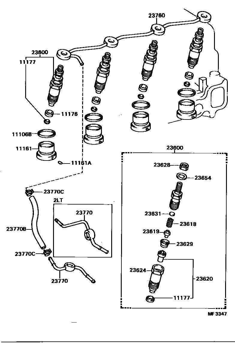 Toyota HILUX 喷油嘴 EPC diagram — MF3347
