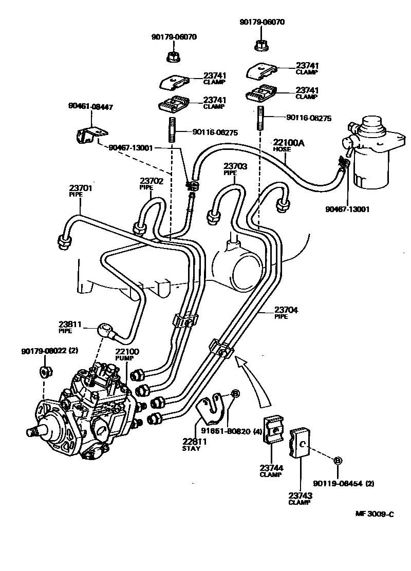 Toyota HILUX 喷油泵总成 EPC diagram — MF3009C