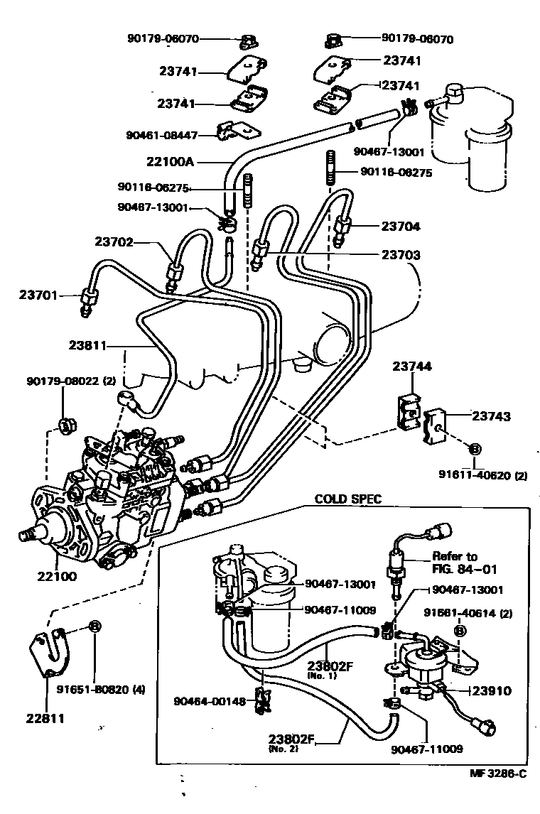 Toyota HILUX 喷油泵总成 EPC diagram — MF3286C