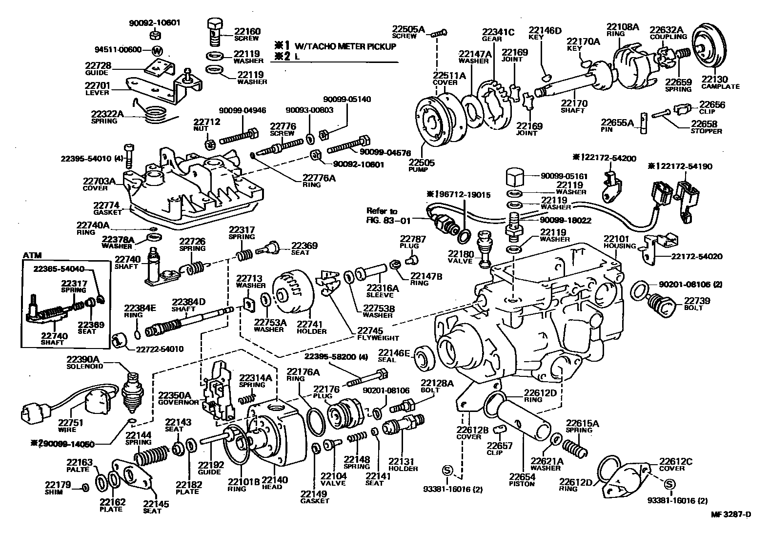 Toyota HILUX 喷油泵体 EPC diagram — MF3287D
