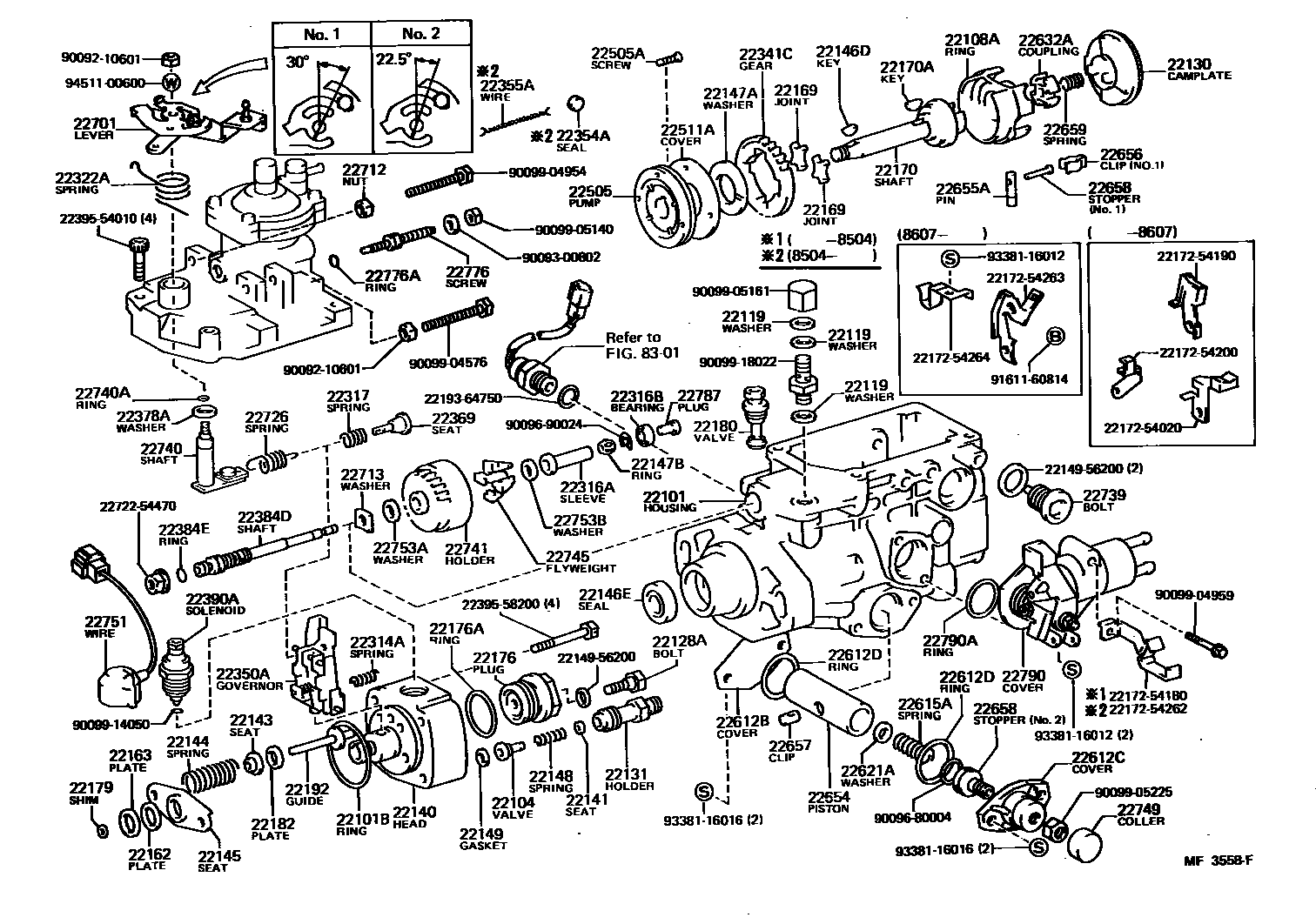 Toyota HILUX 喷油泵体 EPC diagram — MF3558F