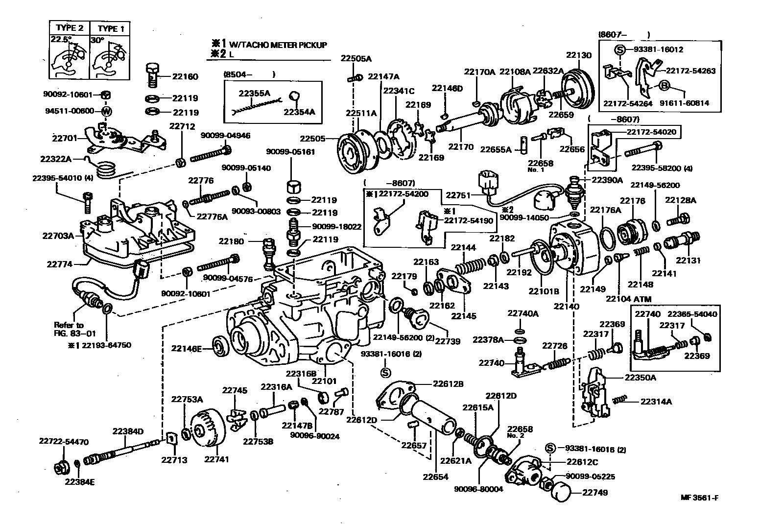 Toyota HILUX 喷油泵体 EPC diagram — MF3561F