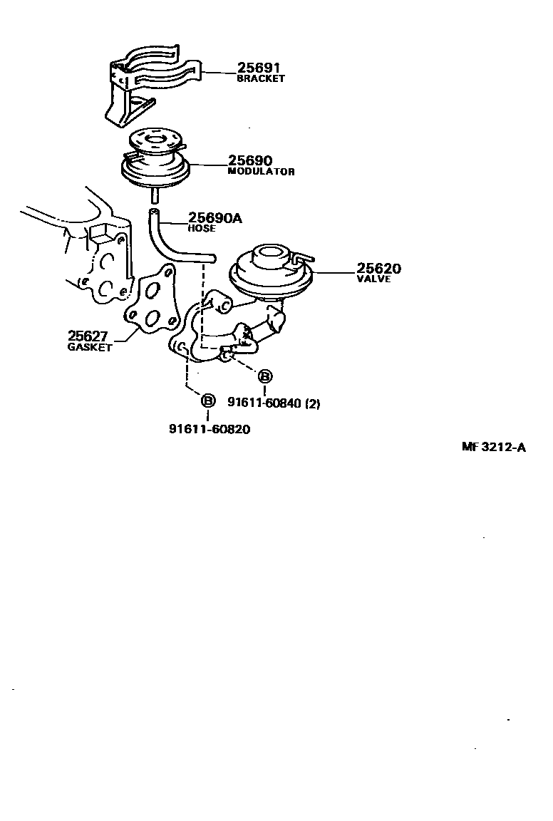 Toyota HILUX 废气再循环系统 EPC diagram — MF3212A