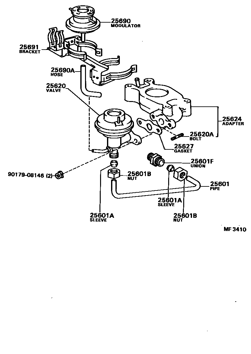 Toyota HILUX 废气再循环系统 EPC diagram — MF3410