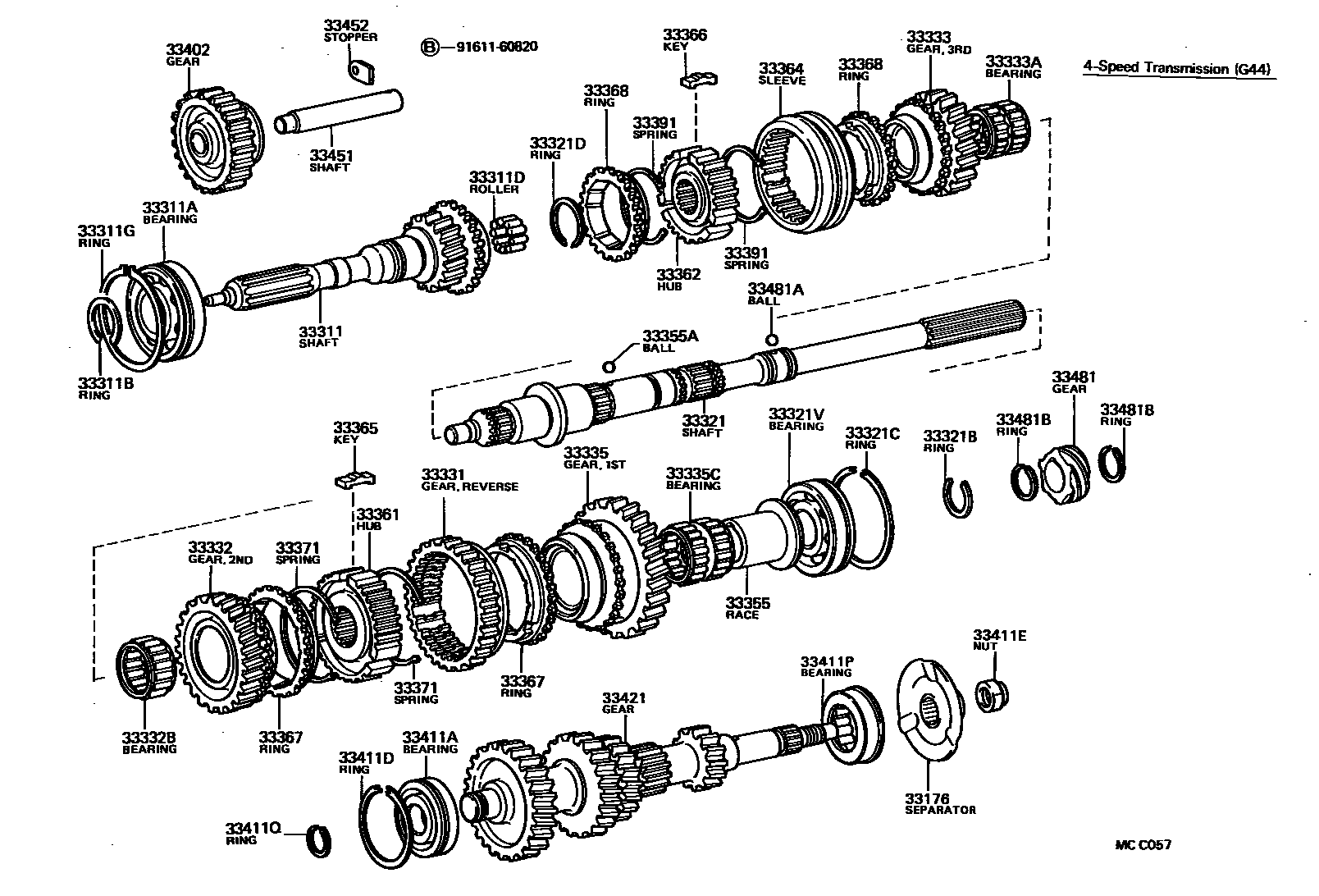 Toyota HILUX 变速器齿轮(MTM) EPC diagram — MCC057