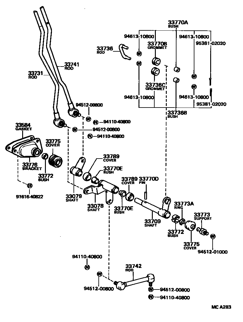 Toyota HILUX 控制轴和横轴 EPC diagram — MCA283