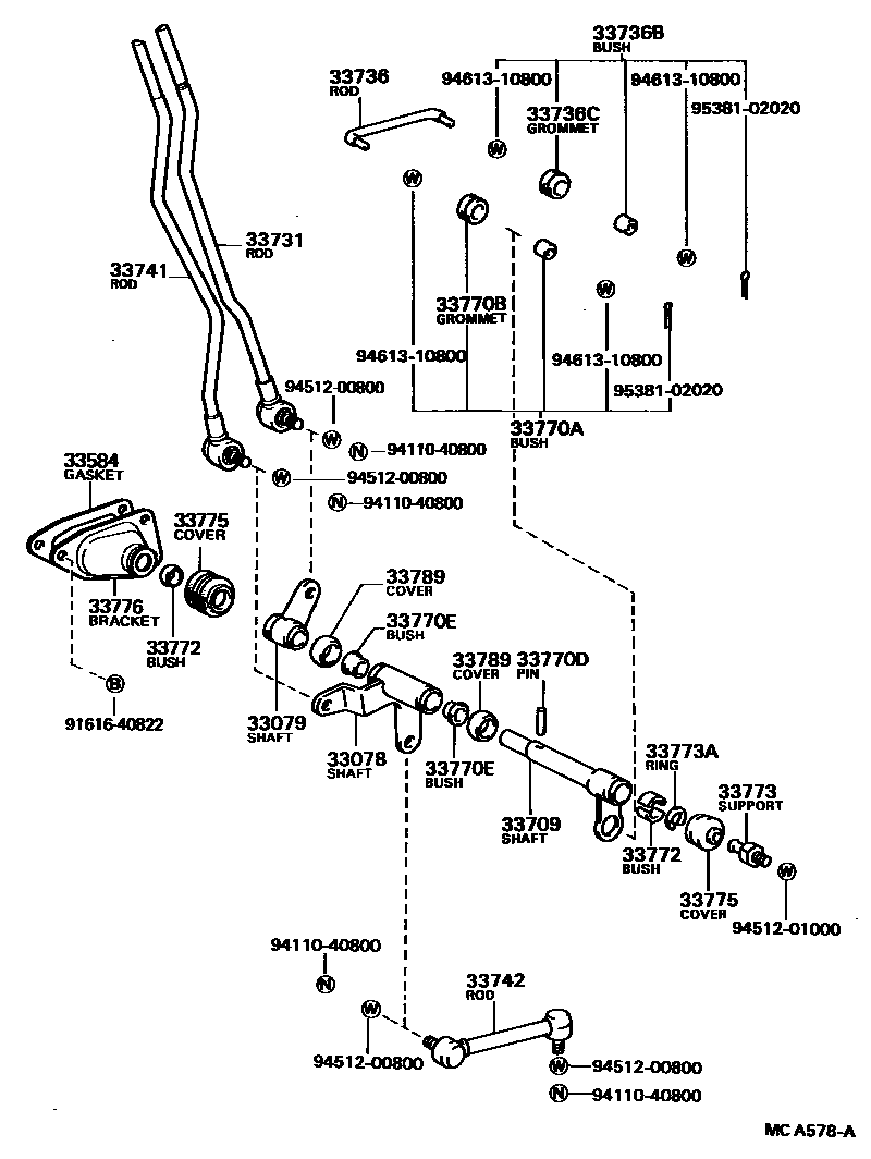 Toyota HILUX 控制轴和横轴 EPC diagram — MCA578A