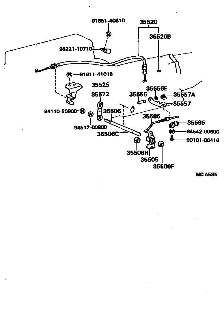 Toyota HILUX 节气阀连杆和阀杆(ATM) EPC diagram — MCA585