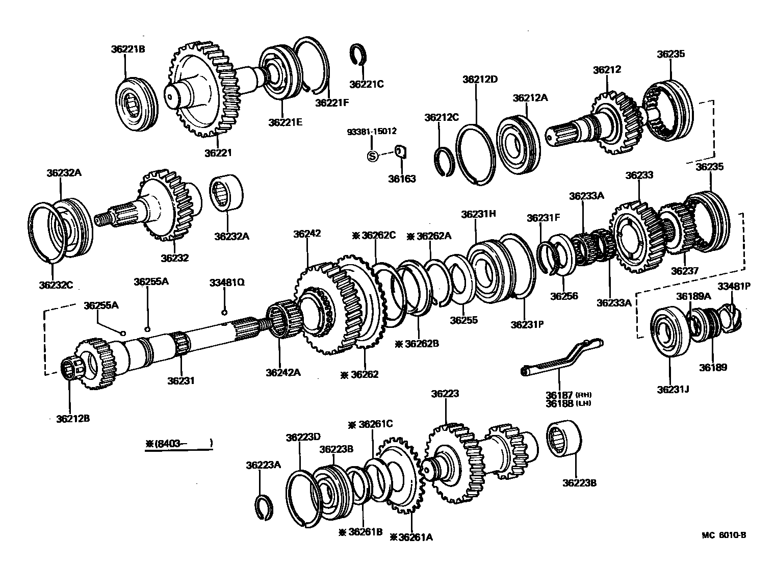 Toyota HILUX Transfer Gear EPC diagram — MC6010B