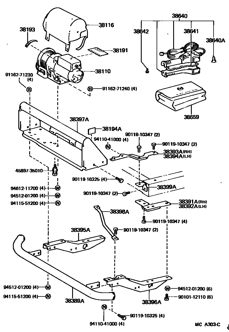 Toyota HILUX 绞盘 EPC diagram — MCA303C
