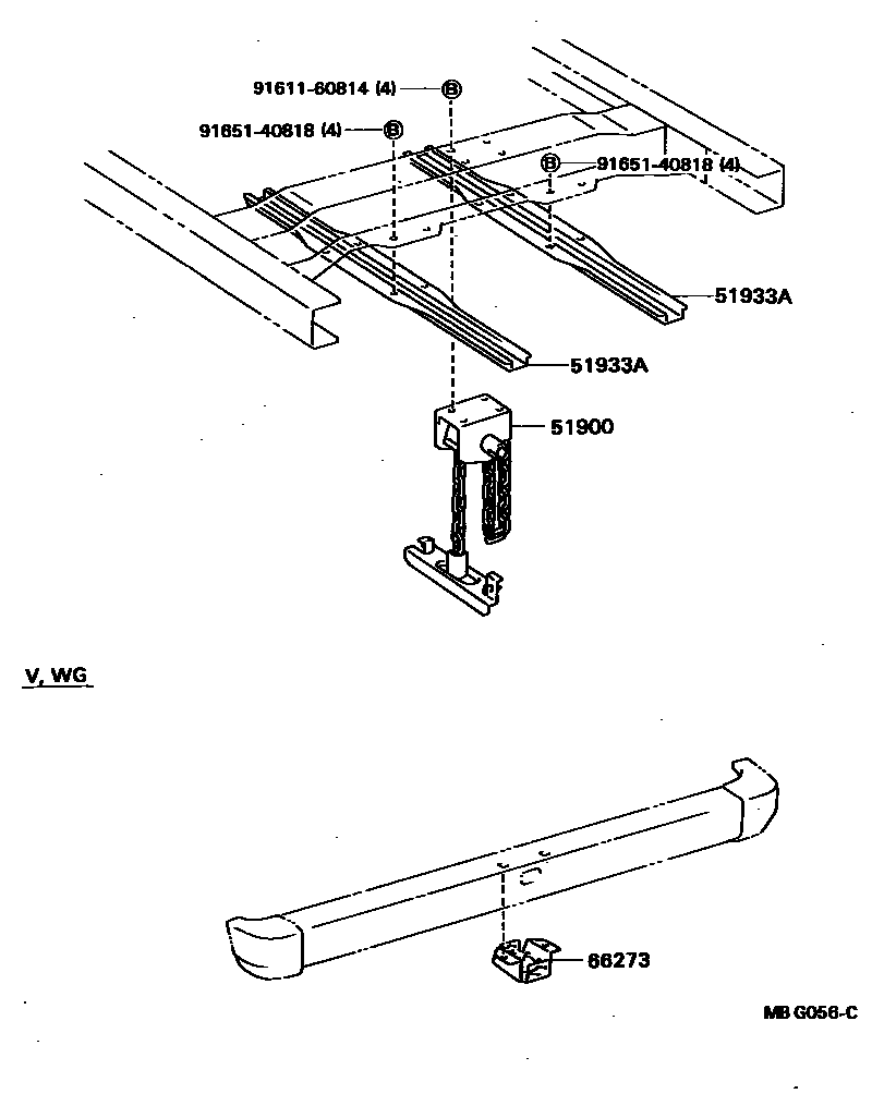 Toyota HILUX Spare tire rack EPC diagram — MBG056C