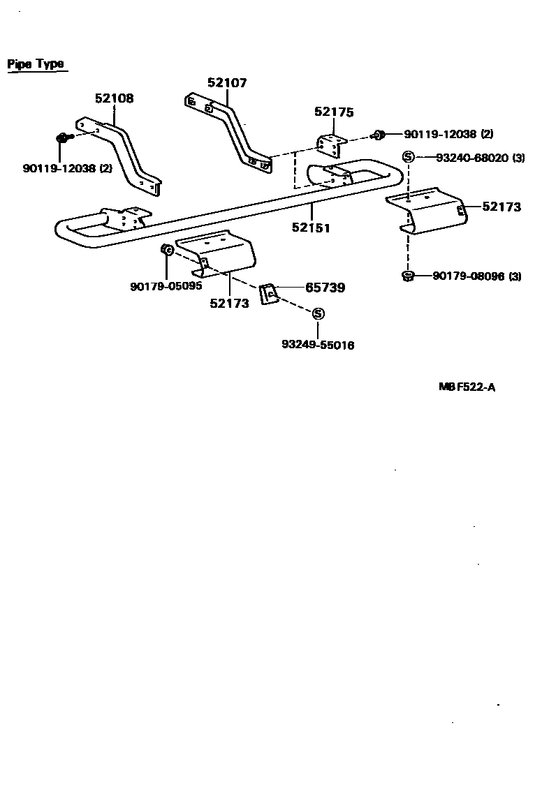 Toyota HILUX 后保险杠及附件 EPC diagram — MBF522A