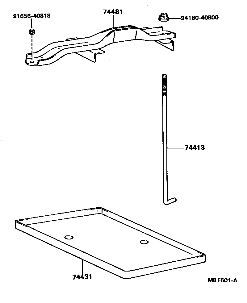 Toyota HILUX battery holder EPC diagram — MBF601A