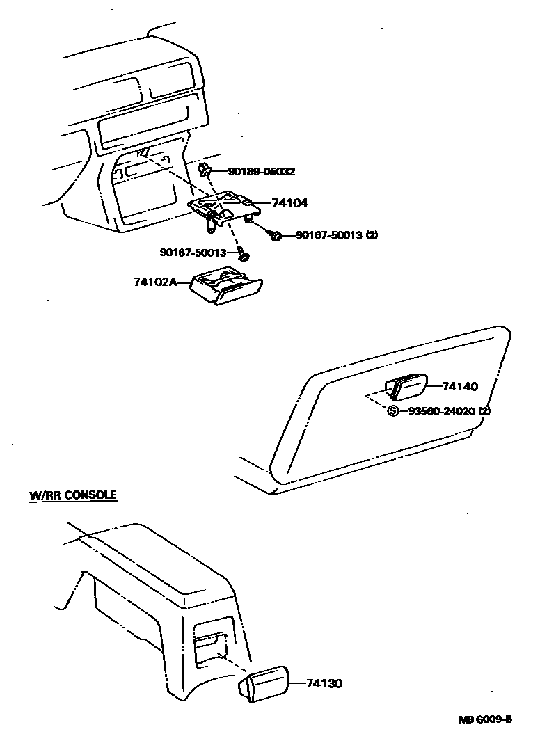 Toyota HILUX 烟灰盒 EPC diagram — MBG009B