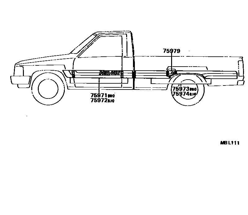 Toyota HILUX 车身镶条 EPC diagram — MBL111
