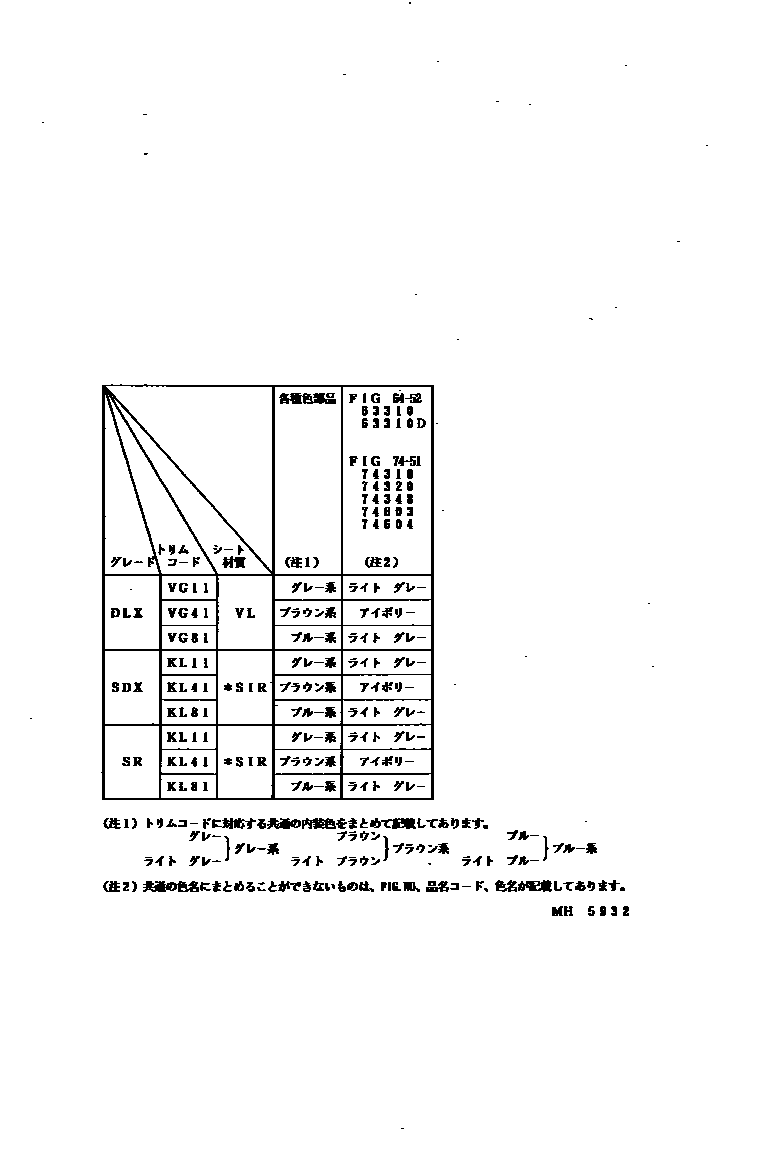Toyota HILUX 颜色判定表 EPC diagram — MH5932