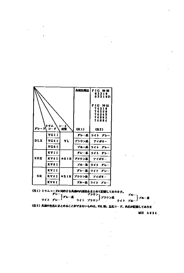 Toyota HILUX 颜色判定表 EPC diagram — MH5934