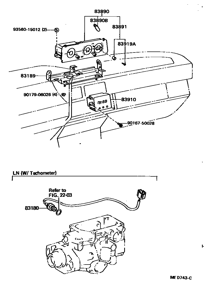 Toyota HILUX 仪表 EPC diagram — MED743C